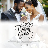 White Joyful Wedding Thanksgiving  Square (1:1) template