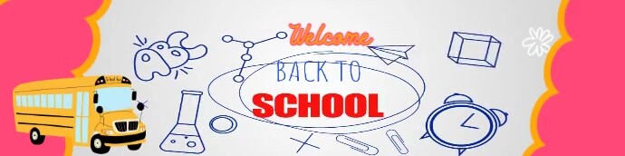 White Joyful Welcome Back To School Google Classroom Banner template