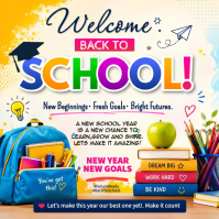 White Back to School Instagram-opslag Template