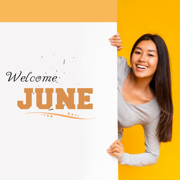 White Joyful Welcome June Instagram Post Template | PosterMyWall