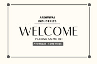 White Joyful Welcome Label template