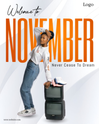 White Joyful Welcome November  Instagram Portrait template