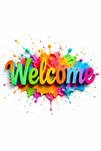 White Joyful Welcome Poster template