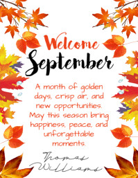 White Joyful Welcome September Flyer (us Letter) template