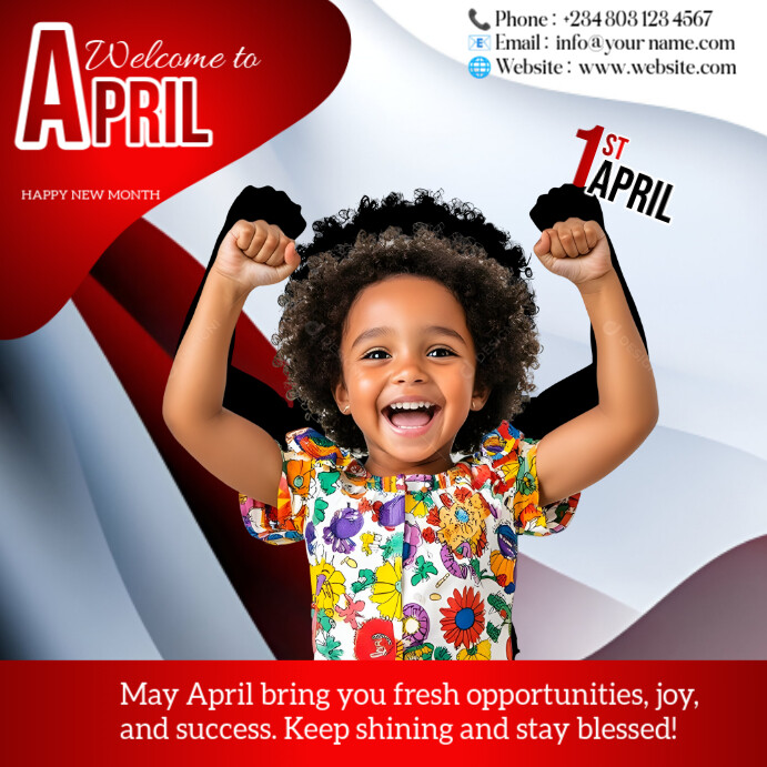 Copy of White Joyful Welcome To April Greeting Instagram Post ...