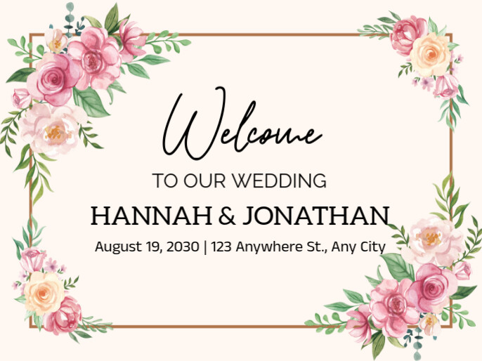 White Joyful Welcome To Our Wedding Anniversary  Presentation 演示 template