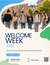 White Welcome Week Ulotka Template