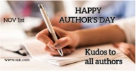White Joyful White  author's day Facebook Shared Image template