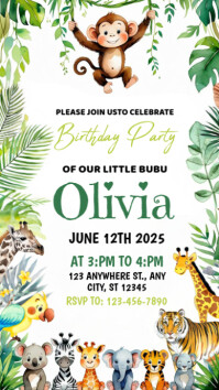 White Joyful Wild One Birthday Invitation Instagram Story template