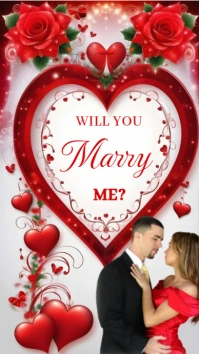 White Joyful Will You Marry Me  Instagram Story template