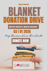White Joyful Winter Blanket Donation Drive  Poster Plakat template