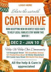 White Joyful Winter Coat Drive  A4 template