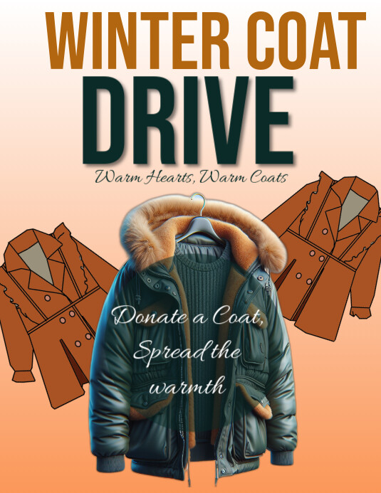 White Joyful Winter Coat Drive Flyer (us Letter) template