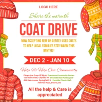 White Joyful  Winter Coat Drive Instagram Post template