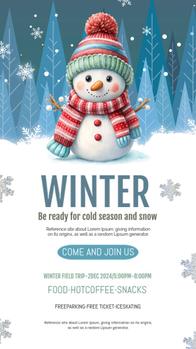 White Joyful Winter Instagram Story template