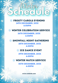 White Joyful Winter Upcoming Events Schedule  A4 template