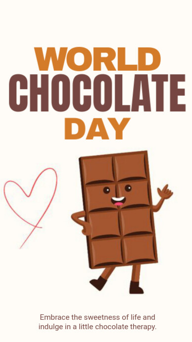White Joyful World Chocolate Day Instagram Story template