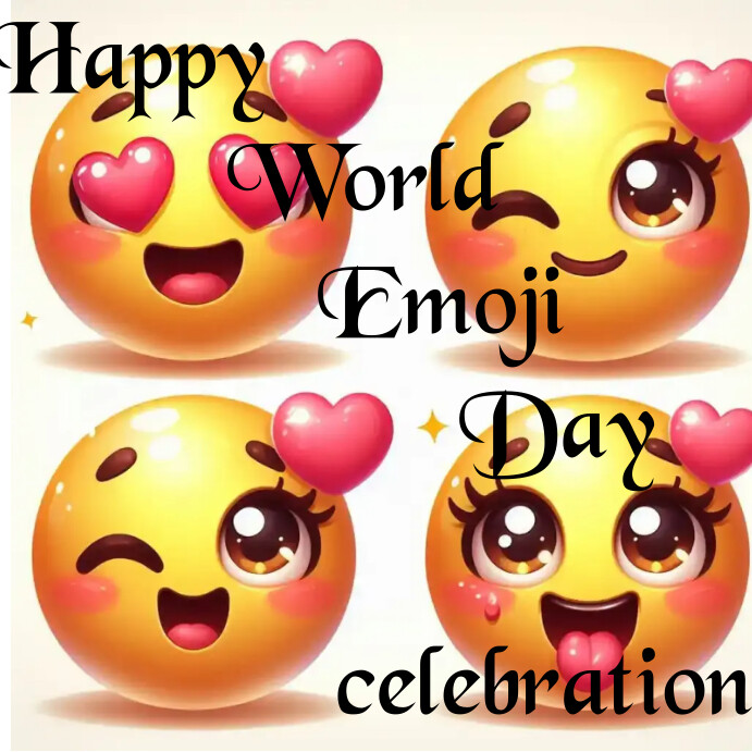 Plantilla de White Joyful World Emoji Day Instagram Post | PosterMyWall