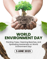 White Joyful World Environment Day Instagram Portrait template