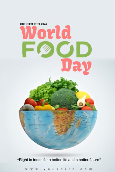 White Joyful World Food Day Poster Template | PosterMyWall