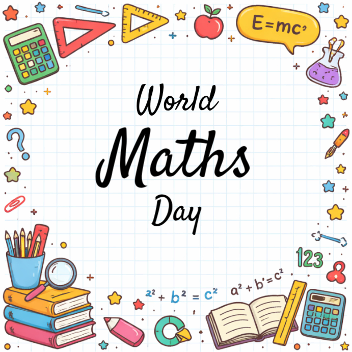 White Joyful World Maths Day Instagram Post Template | PosterMyWall