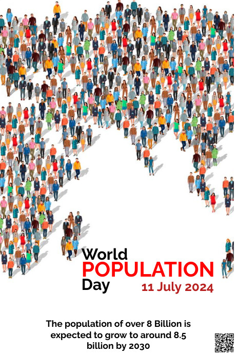 Plantilla de White Joyful World Population Day Poster | PosterMyWall