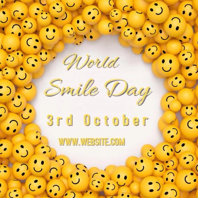 White Joyful World Smiling Day Instagram Post Template | PosterMyWall
