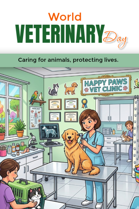 Copy of White Joyful World Veterinary Day Poster | PosterMyWall