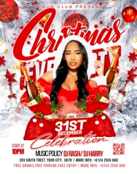 White Joyful Xmas Party Event Poster, Poster/wallboard template