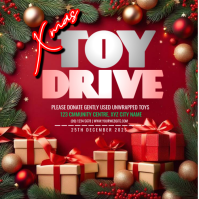 White Joyful Xmas Toy Drive Instagram Post template