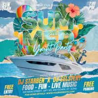 White Joyful Yacht Party Square Video Quadrato (1:1) template