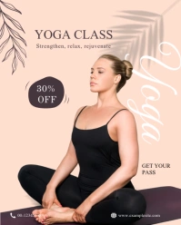 White Joyful Yoga Class Instagram Portrait template