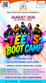 White Joyful Youth Boot Camp Instagram Story template