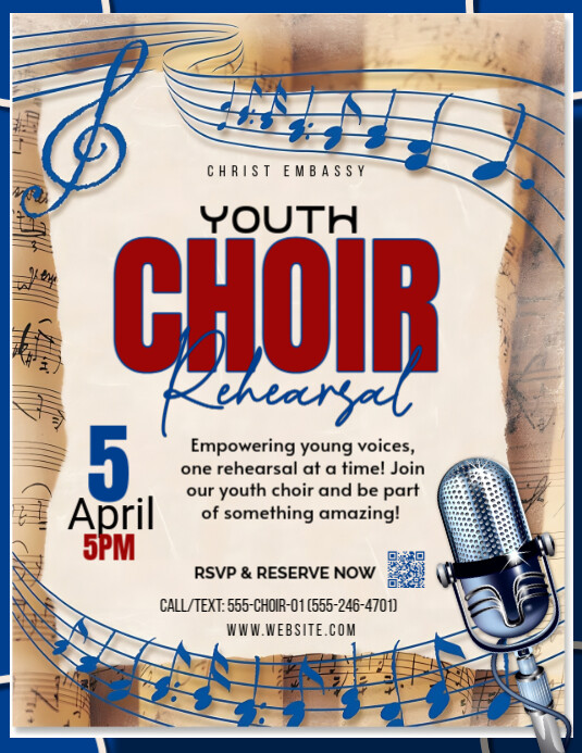 White Joyful Youth Choir Flyer (us Letter) template