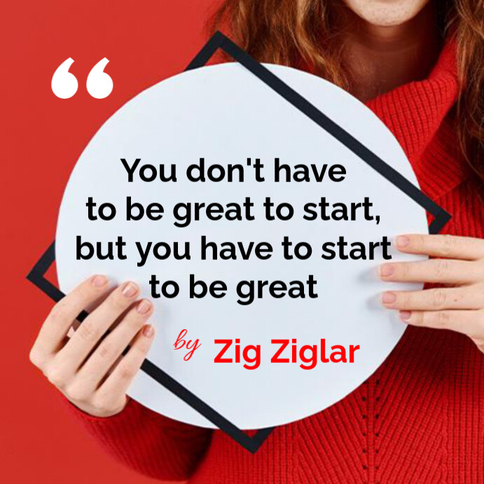 White Joyful Zig Ziglar Motivational Speech Female Model Coach  Instagram Post template