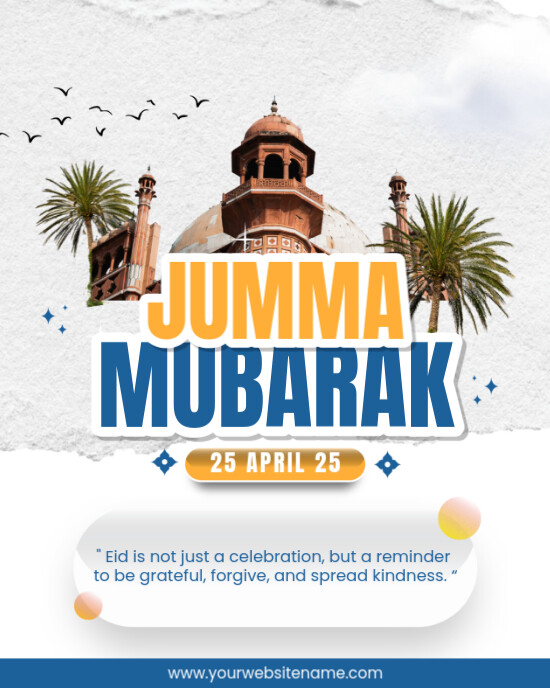 White Jumma Mubarak Instagram Portrait template
