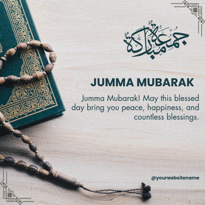 White Jumma Mubarak Instagram Post template