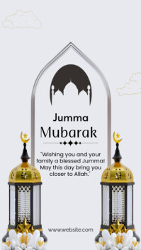White Jumma Mubarak  Instagram Story template