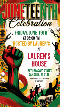 White Juneteenth Celebration Instagram Story template