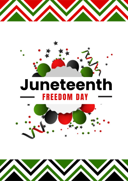 White  Juneteenth Freedom Day A4 template