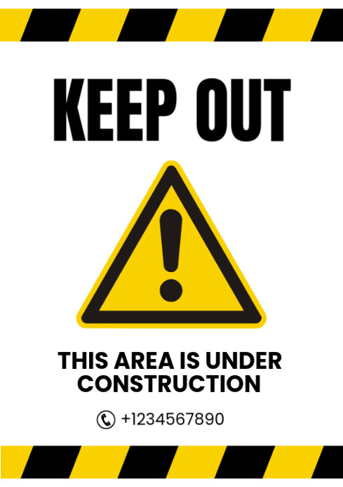 White Keep Out A2 template