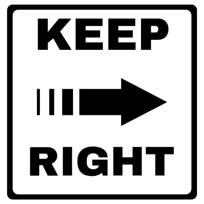 White keep right direction signage Template | PosterMyWall