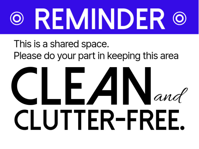 White Keep The Area Clean Reminder Notice Sign Yard Sign 庭院招牌 template