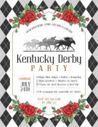 White Kentucky Derby Party Flyer template