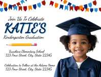 White Kindergarten Graduation Celebration Flyer Template