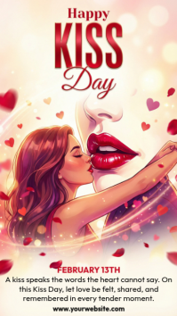 White Kiss Day Celebration Instagram Story template