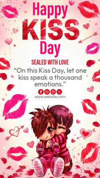 White Kiss Day Celebration Instagram Story template