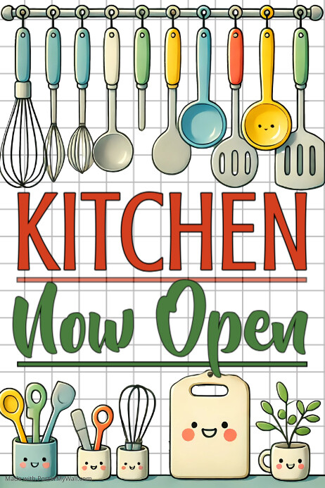 Kitchen Open Plug In/sign Copy of White Kitchen Now Open Sign Poster | PosterMyWall