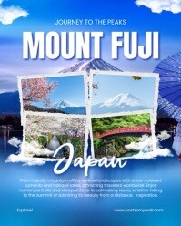 White Kolase Mount Fuji Travel Instagram Portrait template