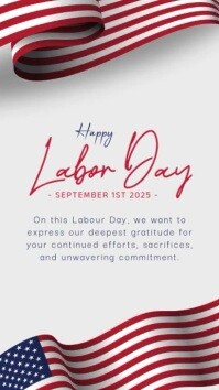 White Labor Day Digital Display (9:16) template